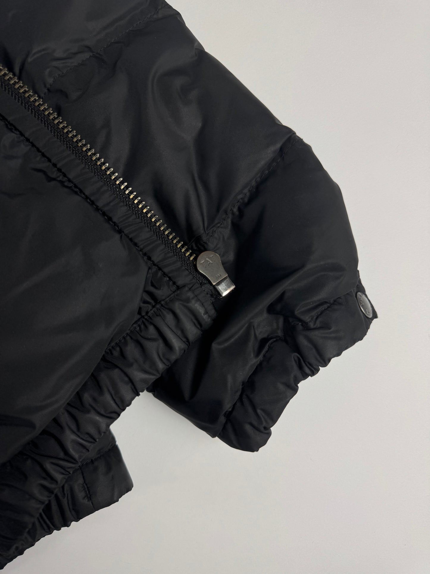 Prada Leather Trimmed Convertible Hooded Puffer Jacket FW 2015 - M