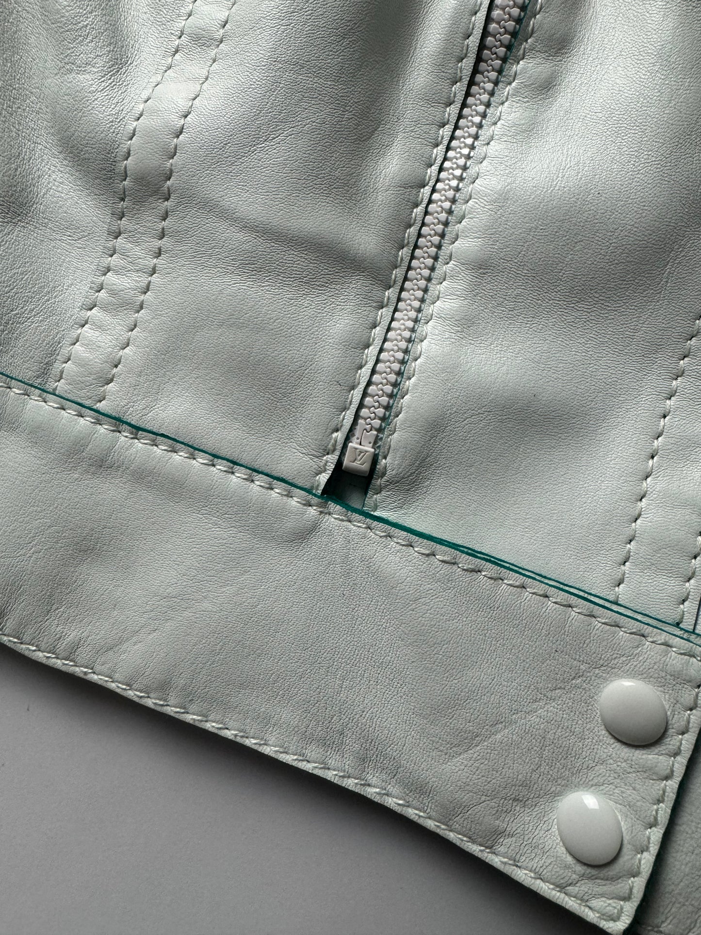 Louis Vuitton Unfinished Sample Celeste Perfecto Leather Jacket Resort 2016 - XS