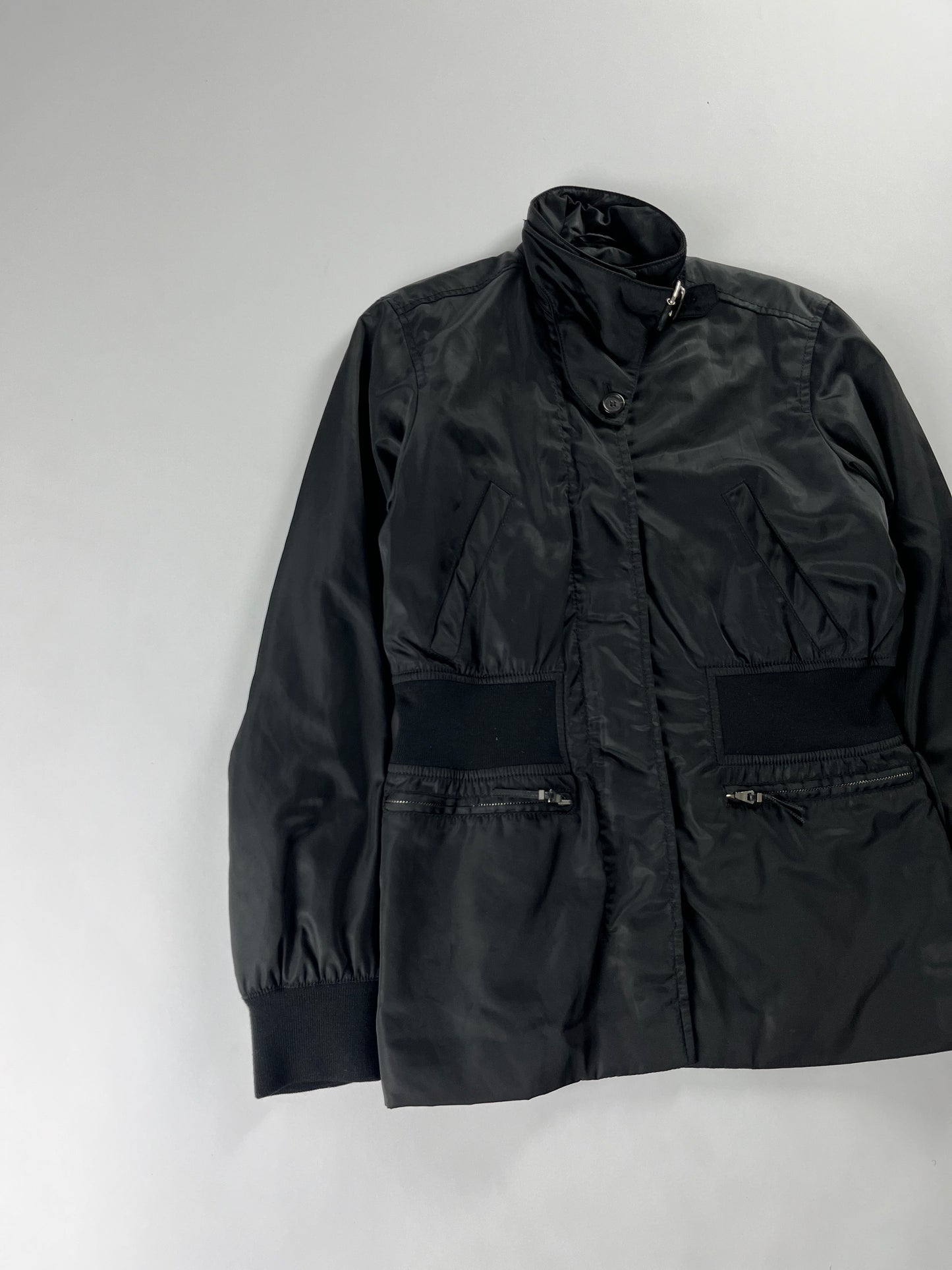 Prada Elastic Waisted Pilot Belted Collar Jacket 2000s - S
