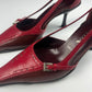 Prada Red Leather Belted Pumps FW 2000 - 37 IT/38 EU