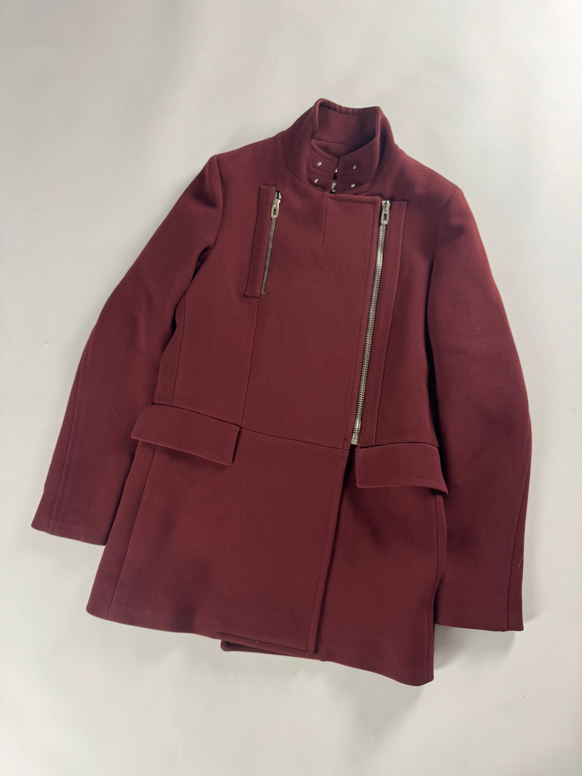 Balenciaga Virgin Wool Burgundy Officer Coat FW 2012 - S