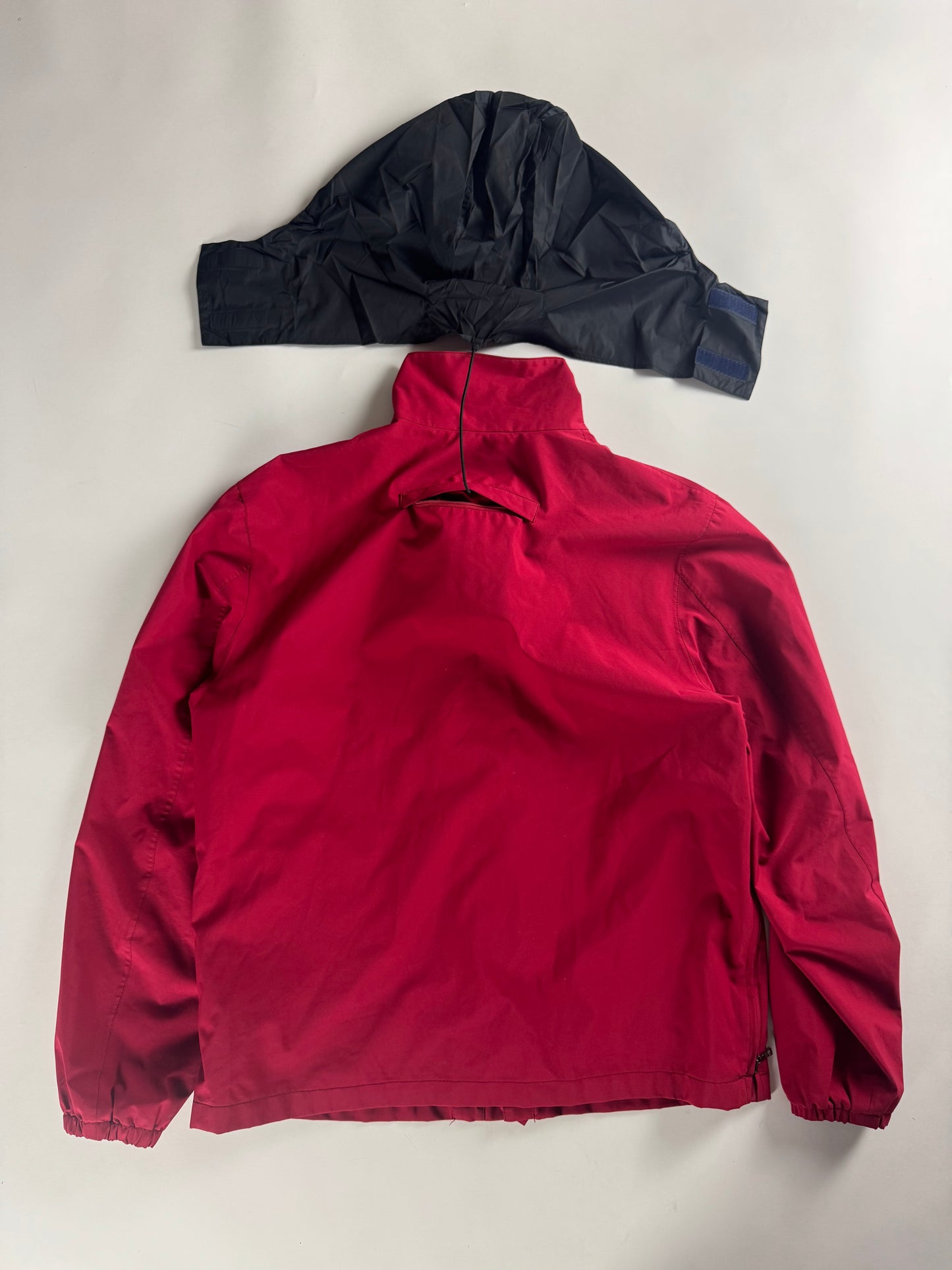Prada Linea Rossa Gore Tex Red Nylon Convertible Hoodie Jacket FW 1999 - L
