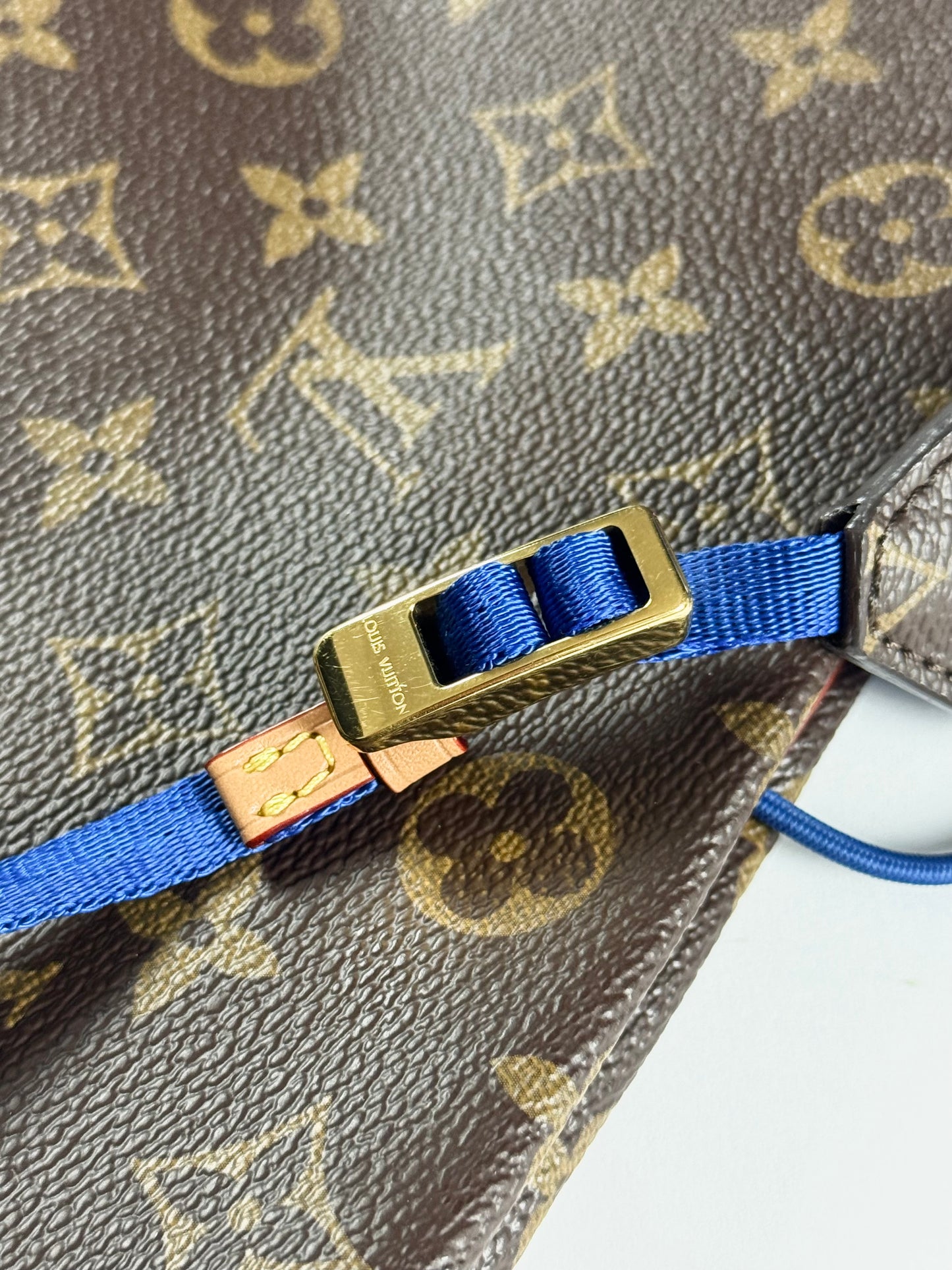 Louis Vuitton Paname Monogram Canvas Blue Lambskin Reversible Crossbody Bag - OS