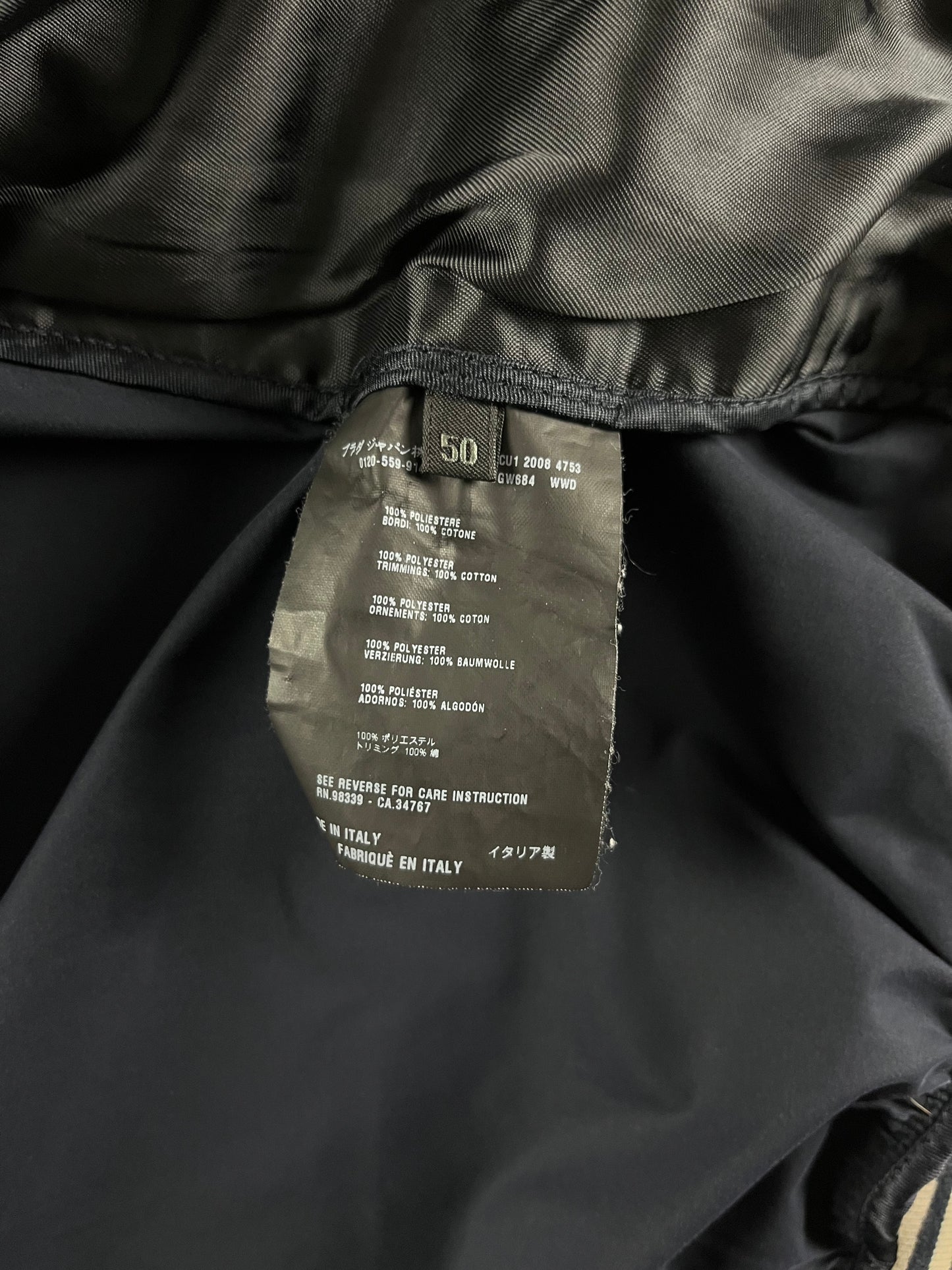 Prada Navy Marina Nylon Bomber jacket FW 2008 - M