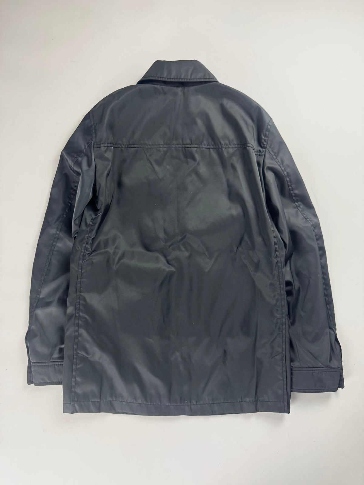 Prada Navy Double Zip Officer Minimalist Trucker Jacket SS 2008 - XS
