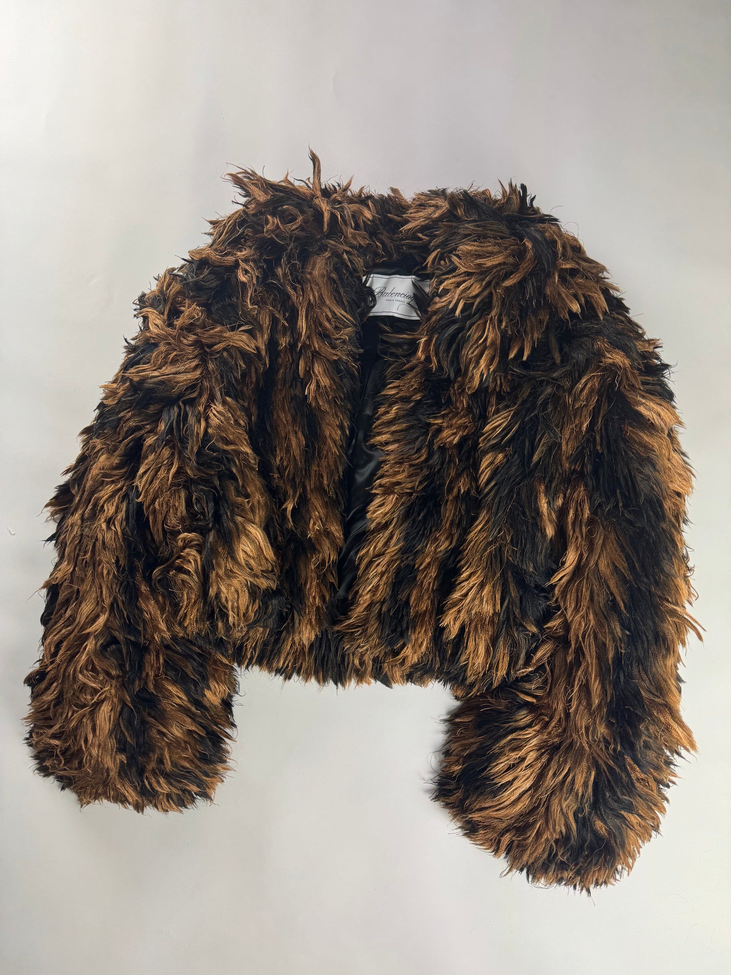 Balenciaga Couture Furry Cropped Boxy Shoulder Coat FW 2021 - S