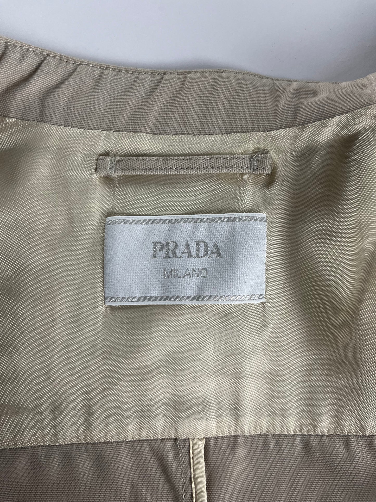 Prada Cream Double Front Zipper Pocket Moto Jacket 2010s - M