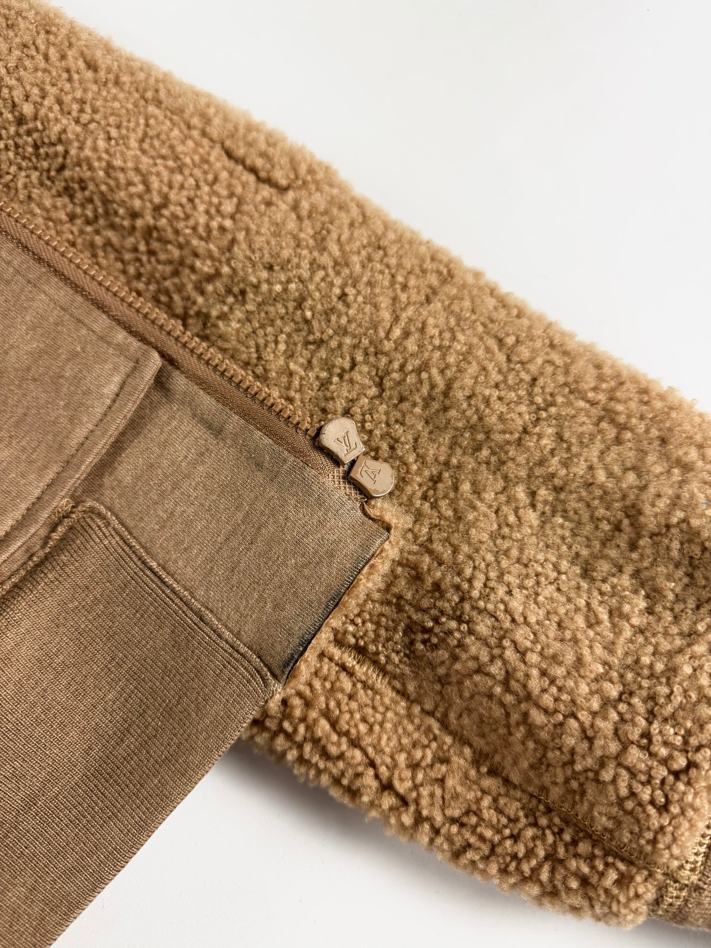 Louis Vuitton Sample Fluffy Camel Teddy Bomber Jacket FW 2018 - M