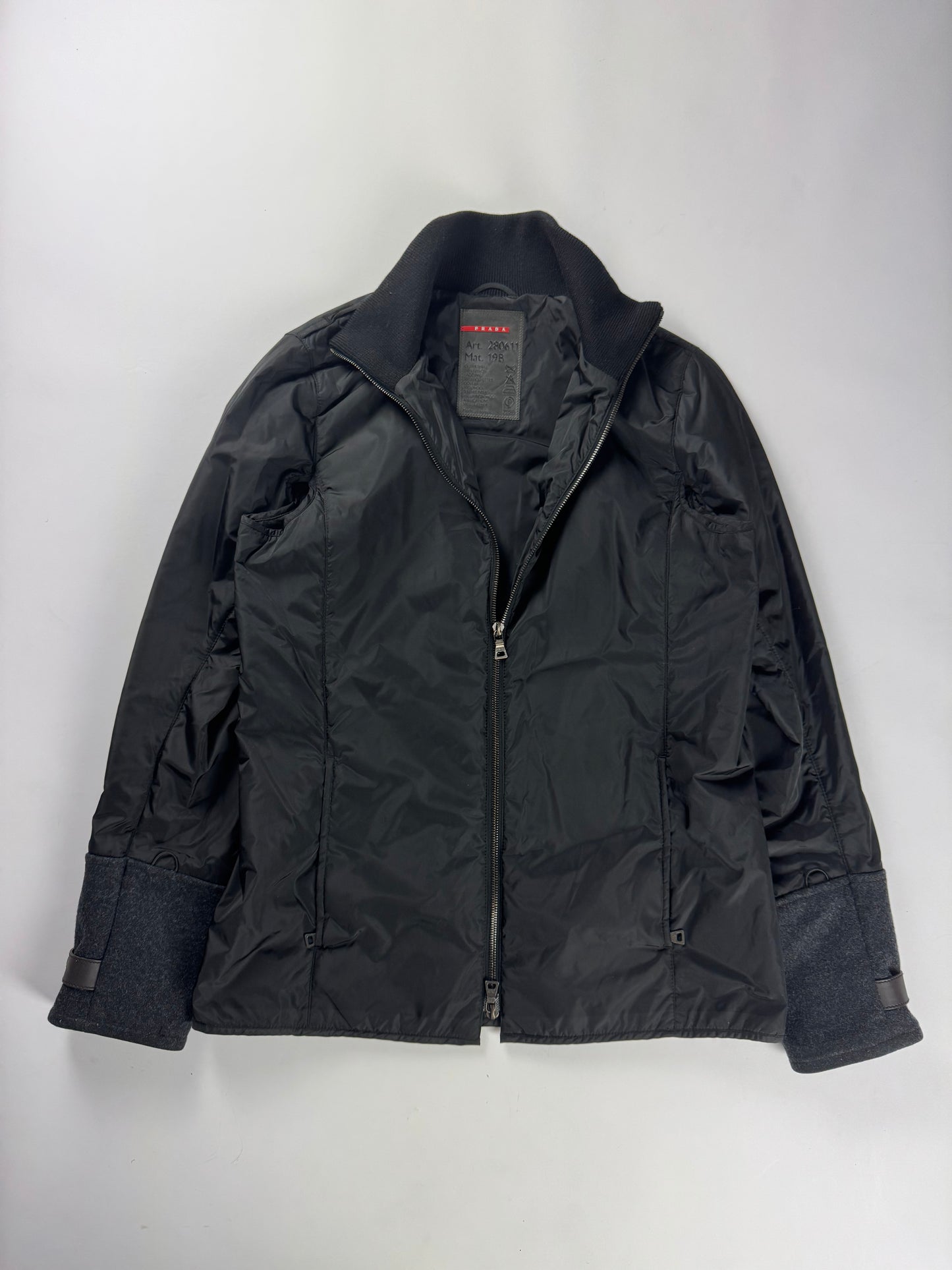 Prada Two Tones Hybrid 2 in 1 Belted Premium Brushed Wool Overcoat 2000s - S