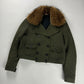 Prada Raccoon Fur Collar Old Army Crop Jacket SS 2006 - M