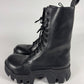 Balenciaga Bulldozer Lace Up Matt Smooth Calfskin Black Boots SS 2023 - 43 EU