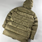 Moncler Camel Bright Metallic Long Down Jacket - XL