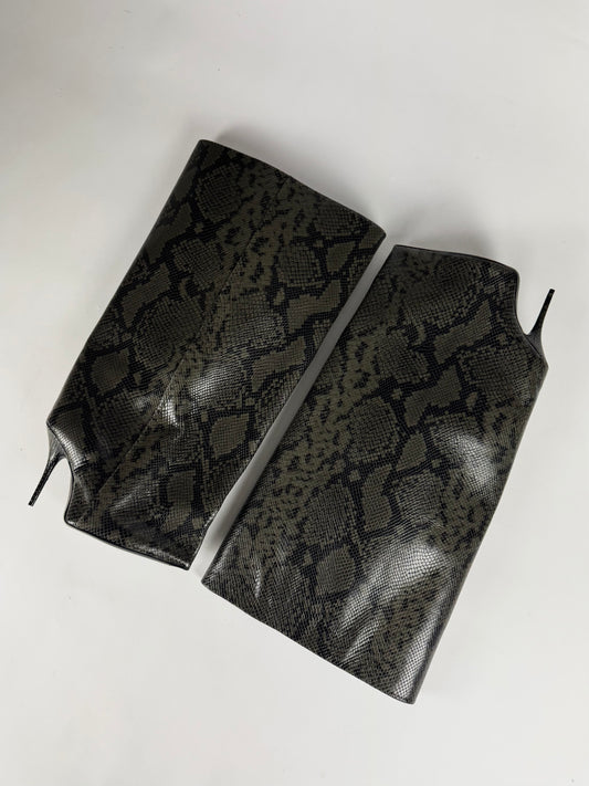 Balenciaga New Wader Boot Snake Python Leather Effect Oversized Boots FW 2024 - 38 EU