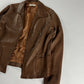Prada Brown Soft Caramel Leather Overshirt Jacket 2000s - L