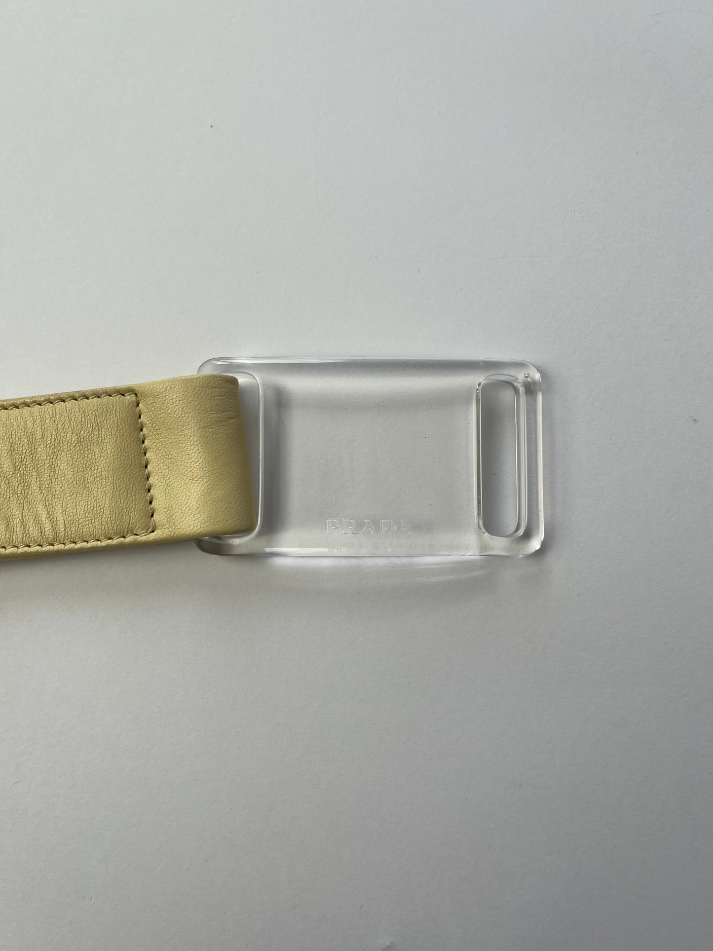 Prada Cream Leather Translucent Belt FW 1999 - 80 cm