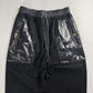 Hermès Sample Black Shiny Nylon Panel Straight Cotton Pants FW 2021 - M