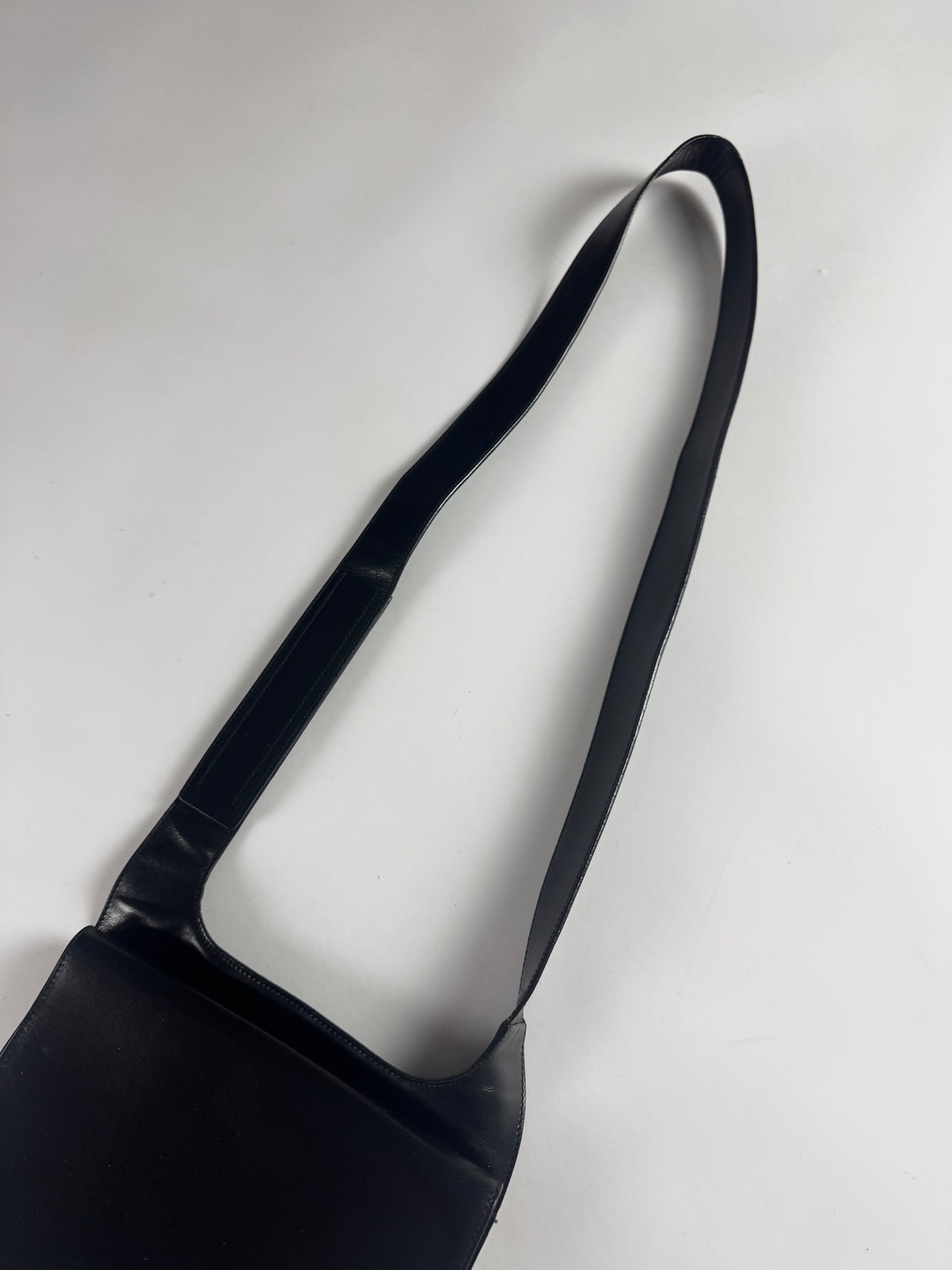 Prada Black Leather Strapped Crossbody Bag SS 1999 - OS