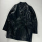 Prada Dark Leather Minimalist Coat 1990s - S