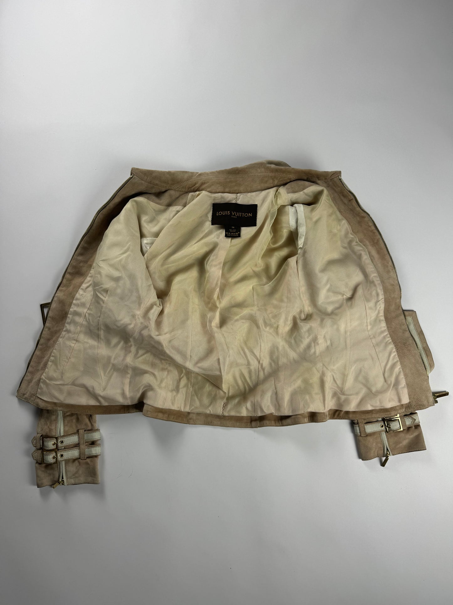 Louis Vuitton Suede Calfskin  Leather Multi Belted Jacket 2000s - XS