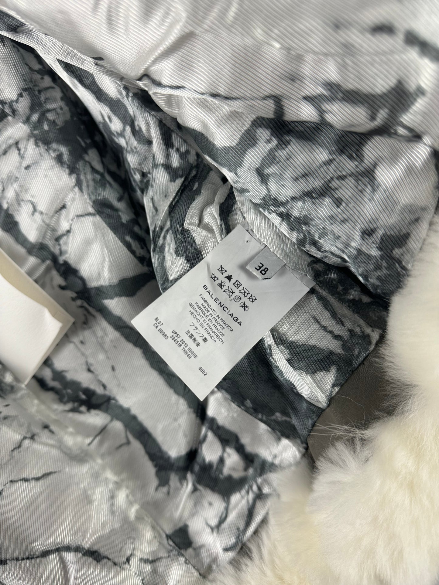 Balenciaga Alexander Wang Marble Effect Fox Fur Crop Jacket FW 2013 - XS