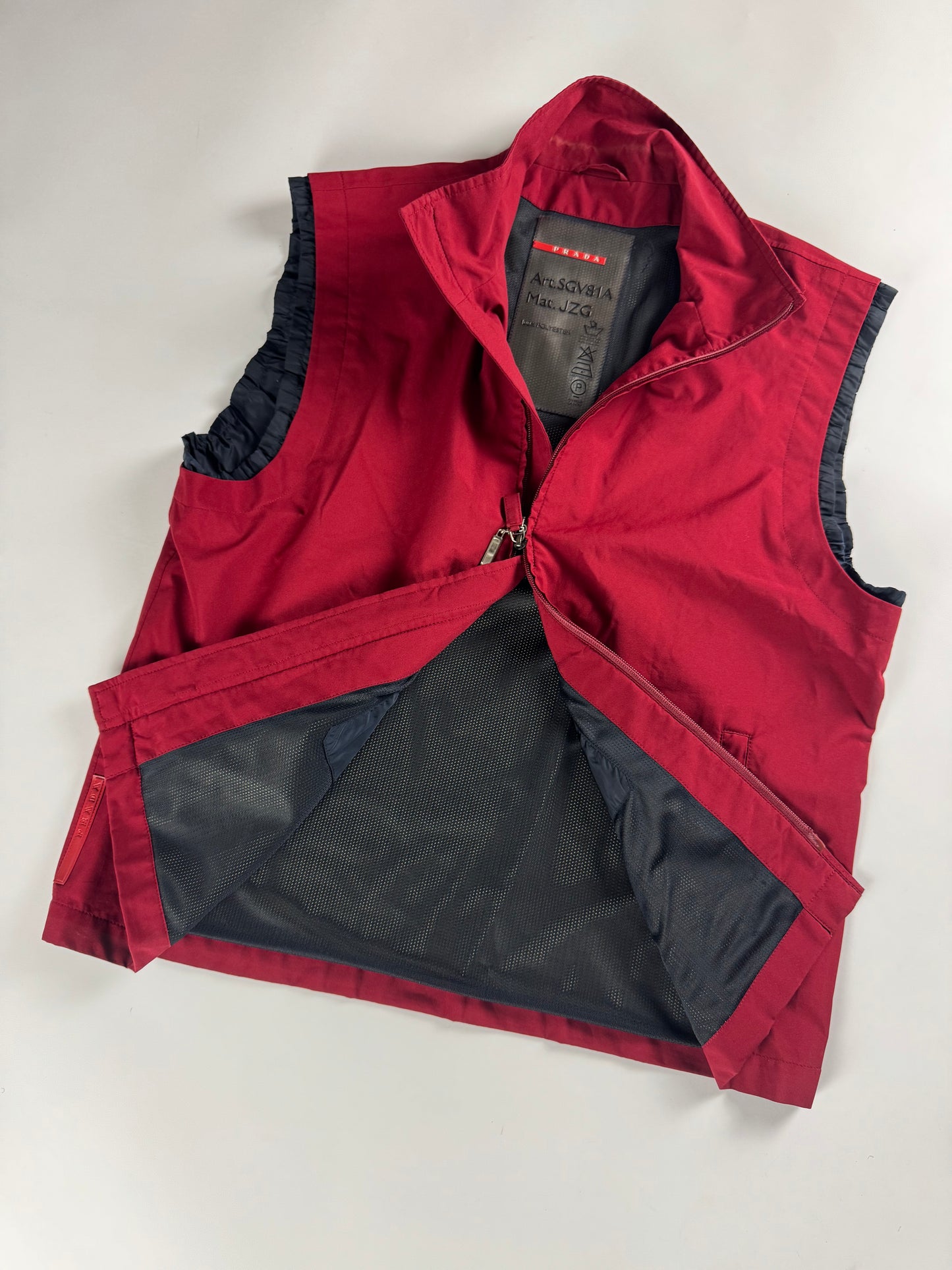Prada Linea Rossa Red Nylon Vest SS 2000 - XL