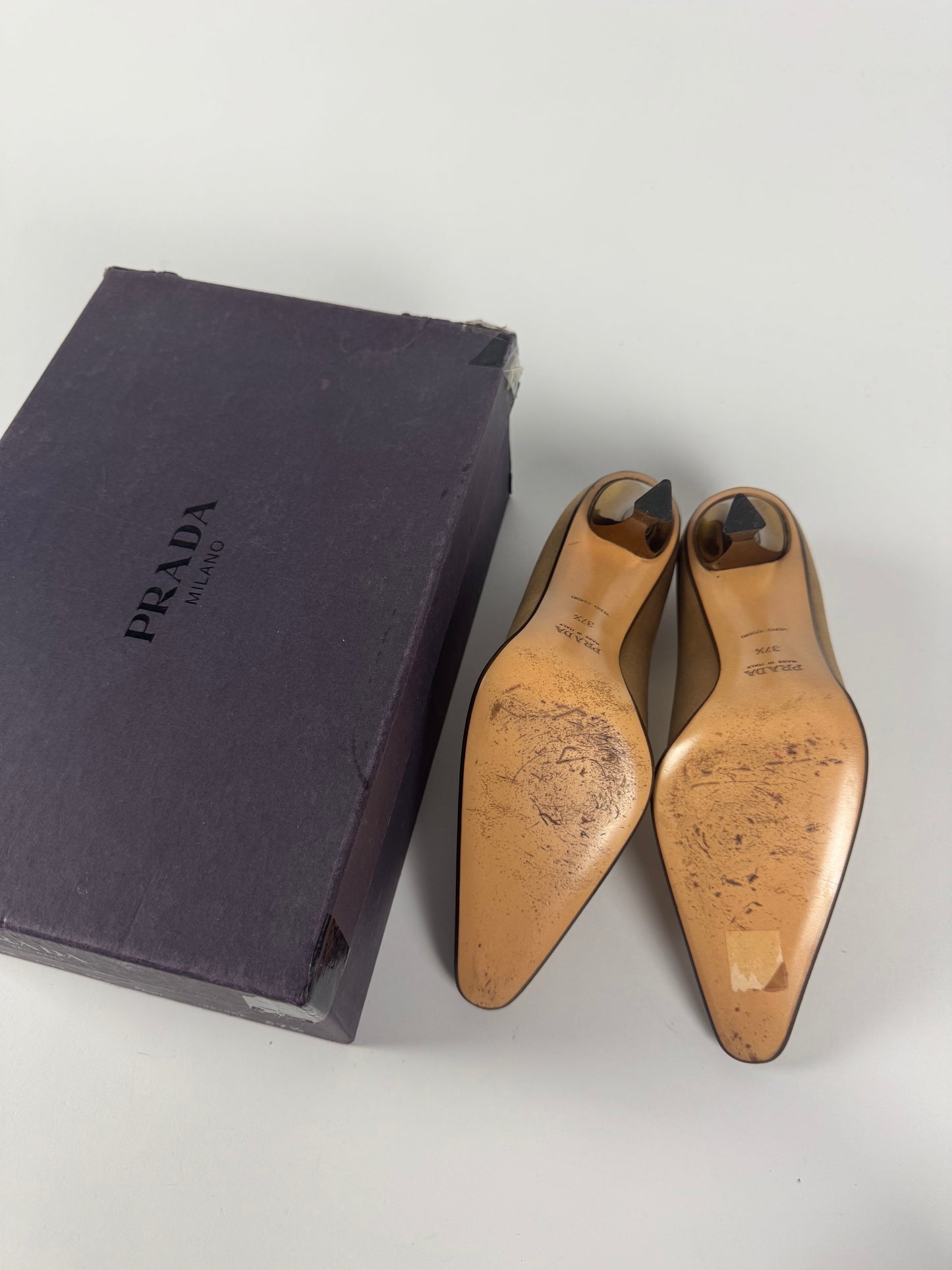 Prada Milano Patina Pump Golden Shaded Heels 1990s - 37,5 IT/38,5 EU