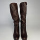 Prada Brown Premium Leather Tightenable Boots - 42,5 EU