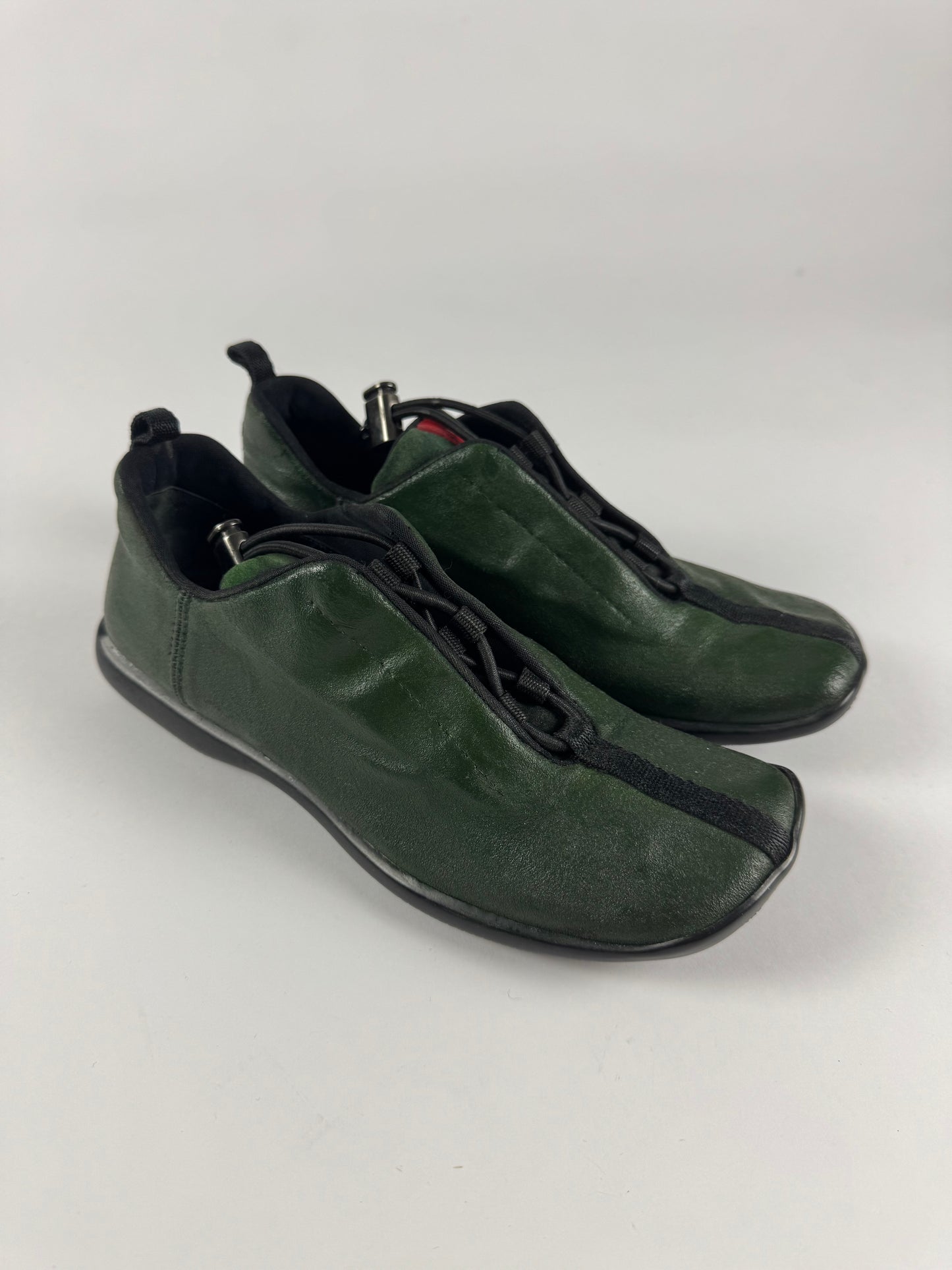 Prada Linea Rossa Green Leather Shoes FW 1999 - 37,5 IT/38,5 EU