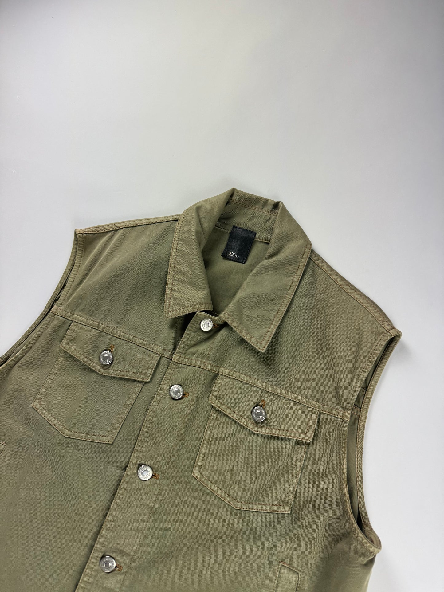 Dior Homme Sample Hedi Slimane "Strip" Raw Sleeveless Jacket SS 2004 - M