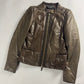 Gucci Bronze Brown Leather Zip Up Jacket 2000s - S