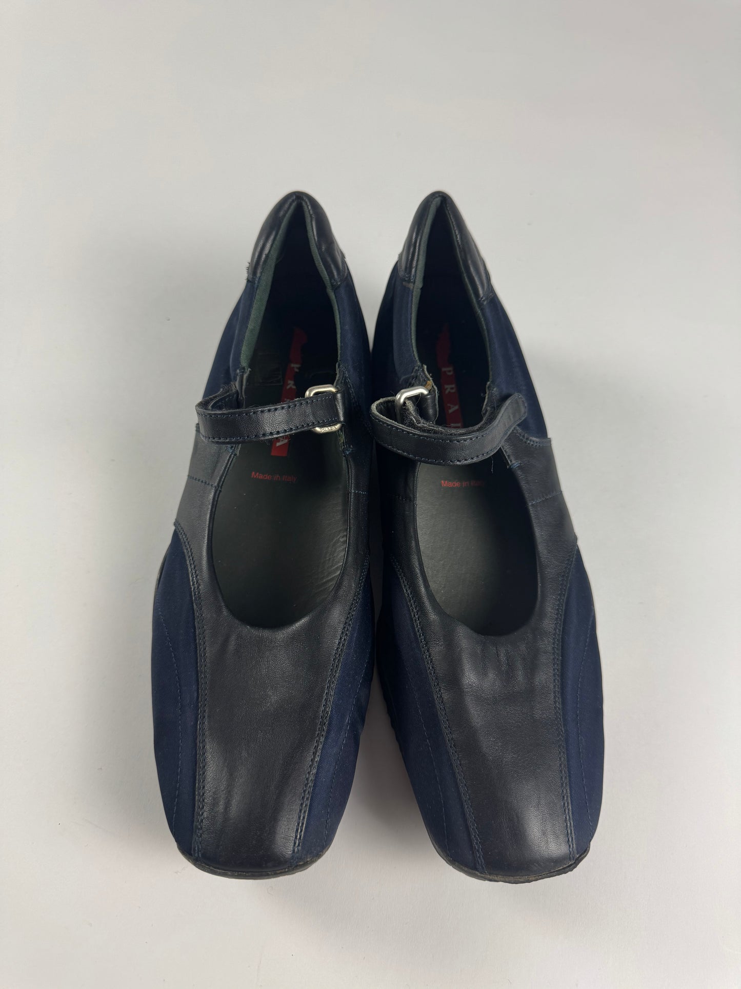 Prada Sport Platfrom Leather Patched Mary Jane Strapped Aero Shoes SS 2001 - 40 IT/41 EU