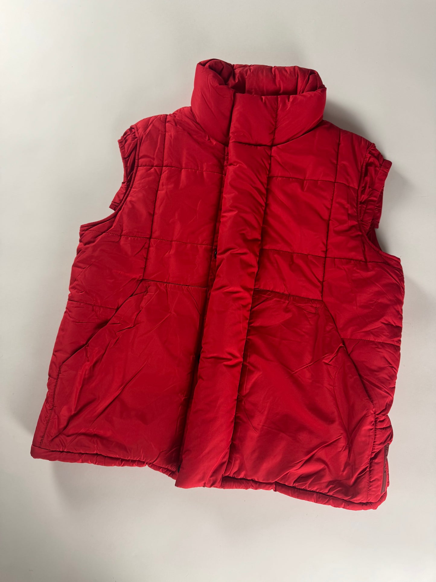 Prada Red Padded Removable Hood Vest 2000s - L