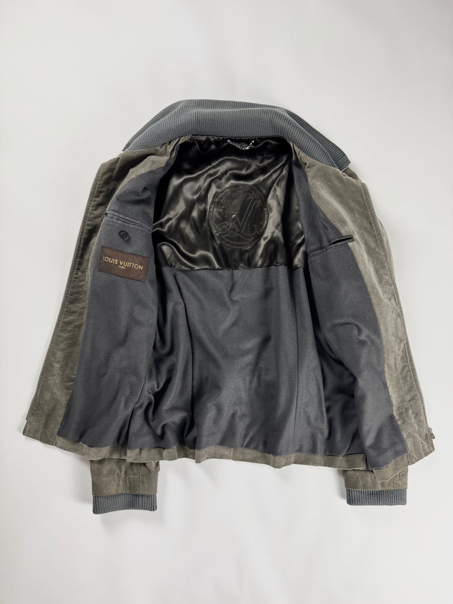 Louis Vuitton Kaki Military Corduroy Turtleneck Jacket FW 2008 - M