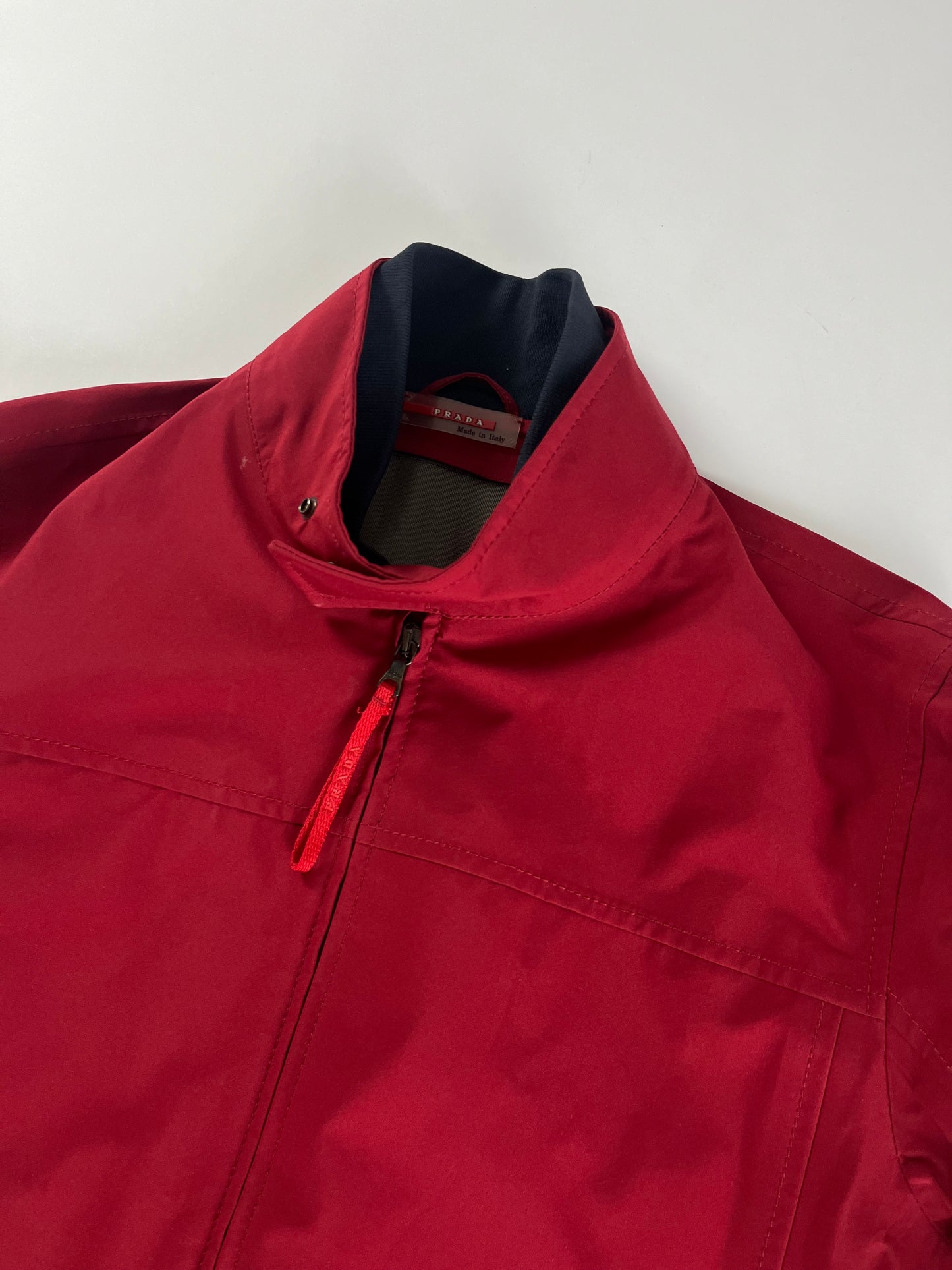 Prada Gore Tex Red Nylon Moto Jacket SS 2000 - L