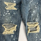 Balmain Sample Blue Painted Distressed Denim SS 2019 - 30 US