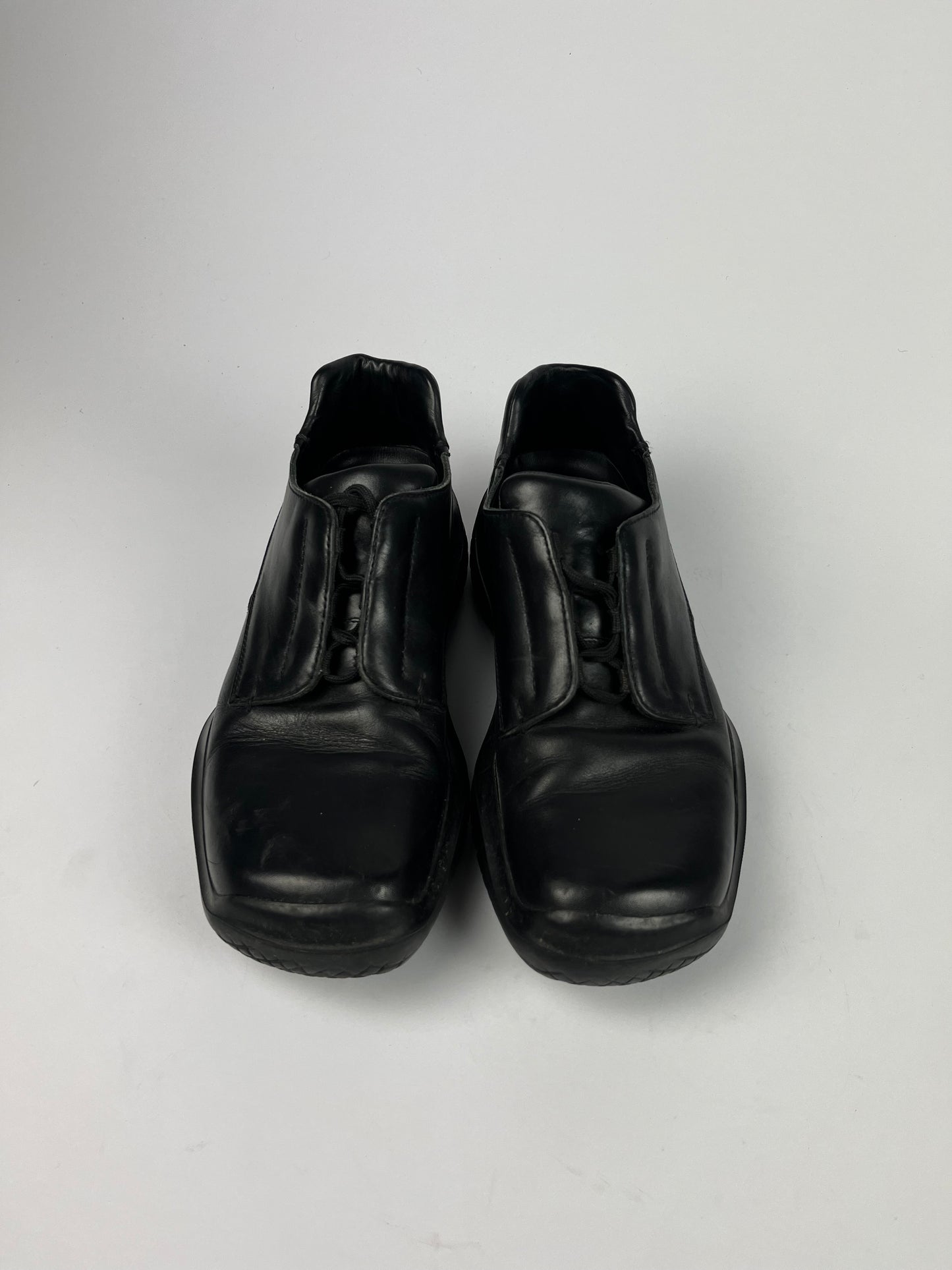 Prada Linea Rossa Black Leather Trainers FW 1999 - 44 EU