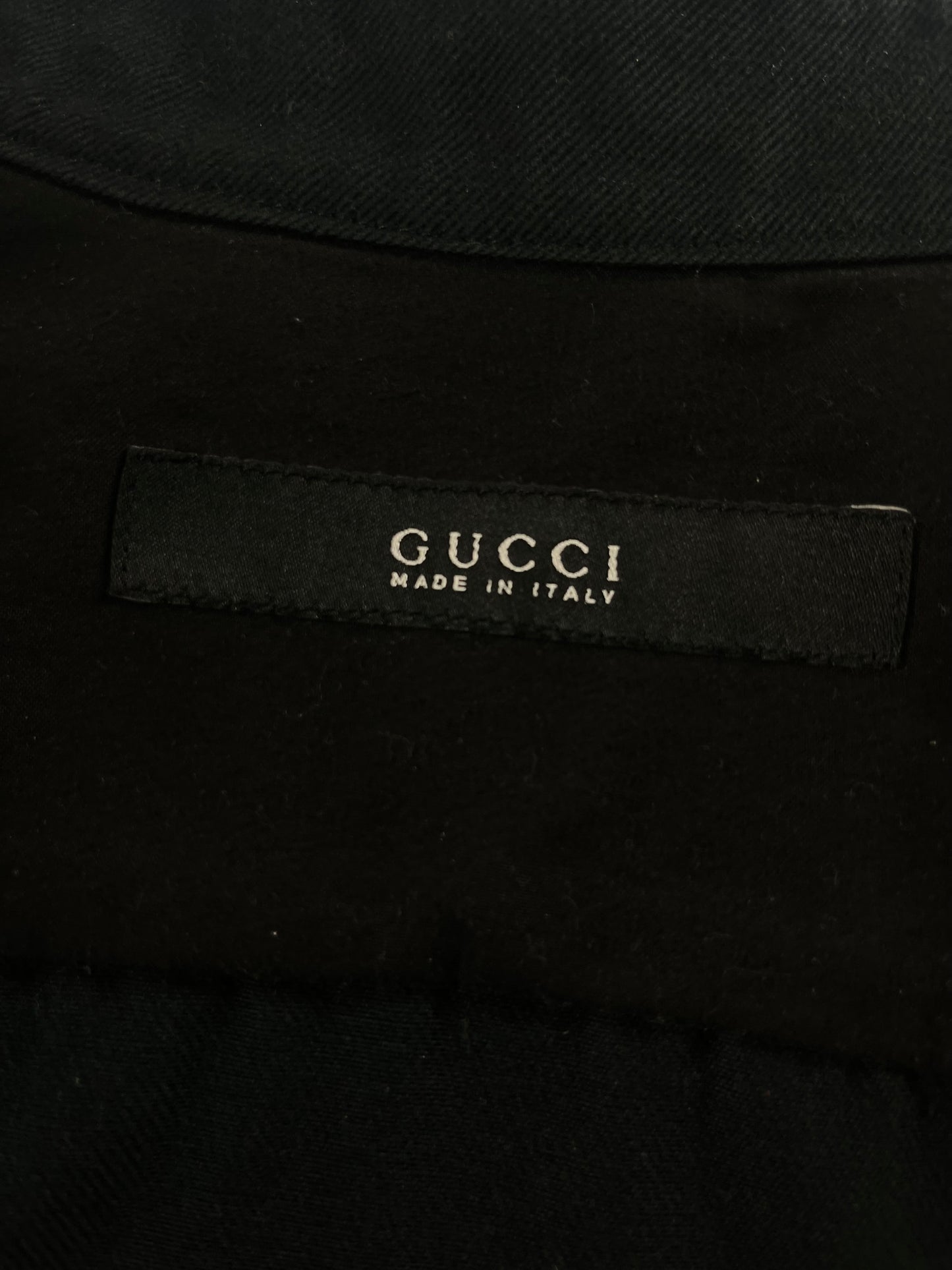 Gucci Navy Asymmetrical Zip Denim Biker Jacket SS 2002 - S