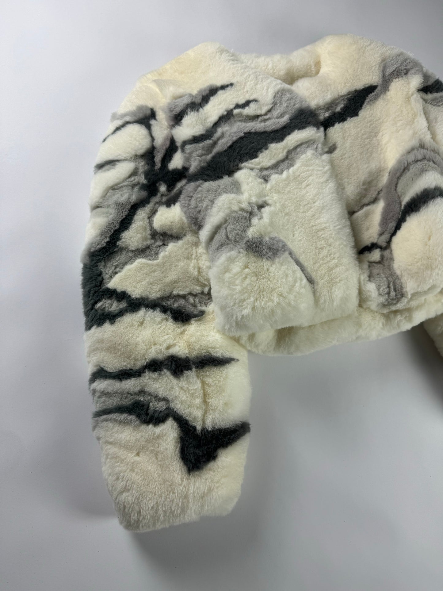 Balenciaga Alexander Wang Marble Effect Fox Fur Crop Jacket FW 2013 - XS
