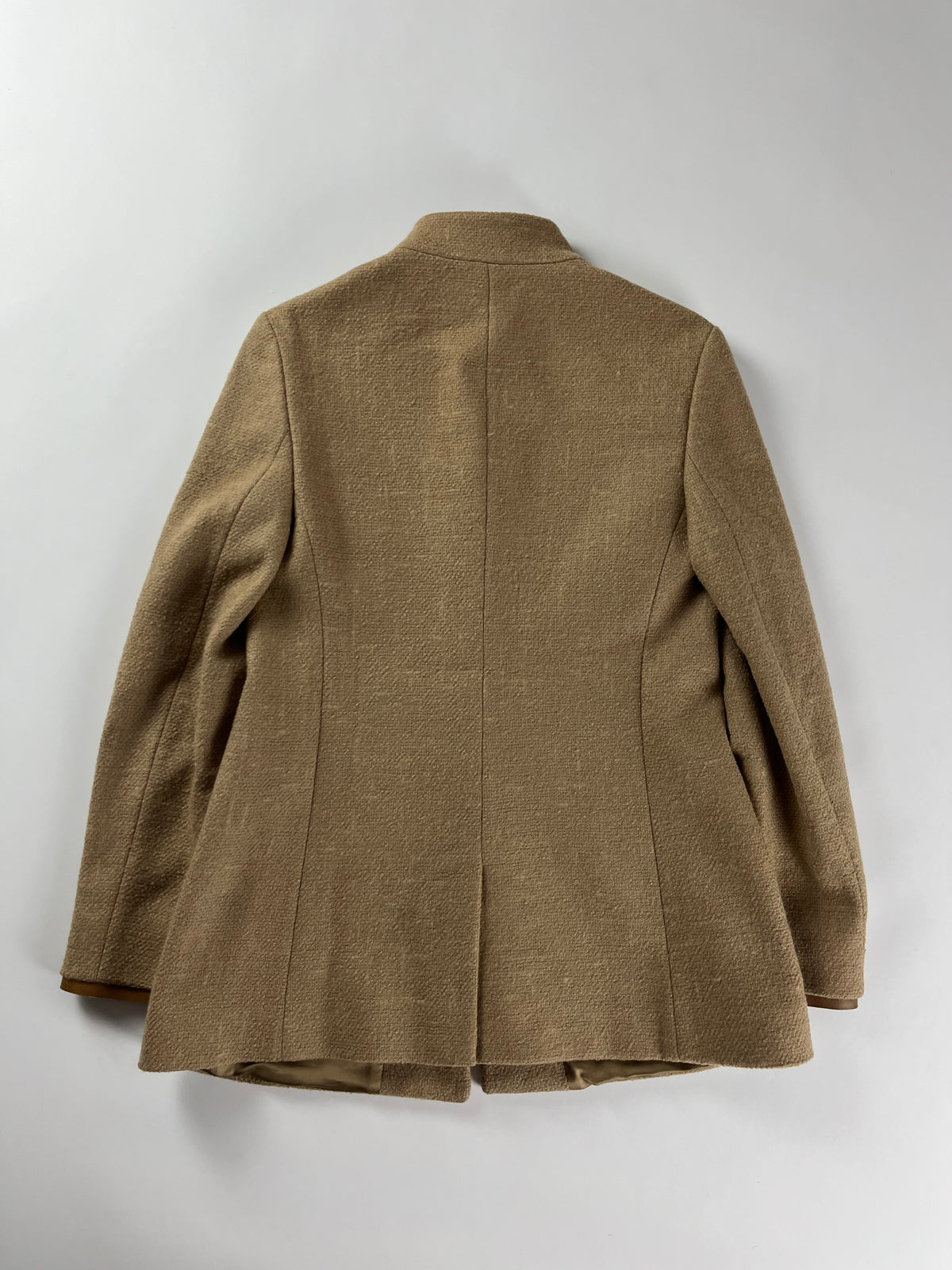 Prada Camel Leather Details Belted Collar Blazer FW 1999 - S