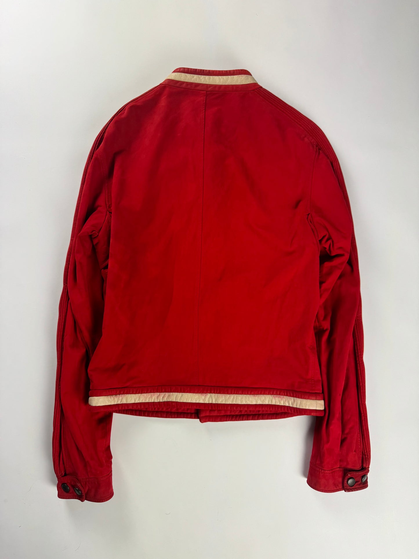Yves Saint Laurent Rive Gauche Tom Ford Red Leather Motor Jacket SS 2004 - M