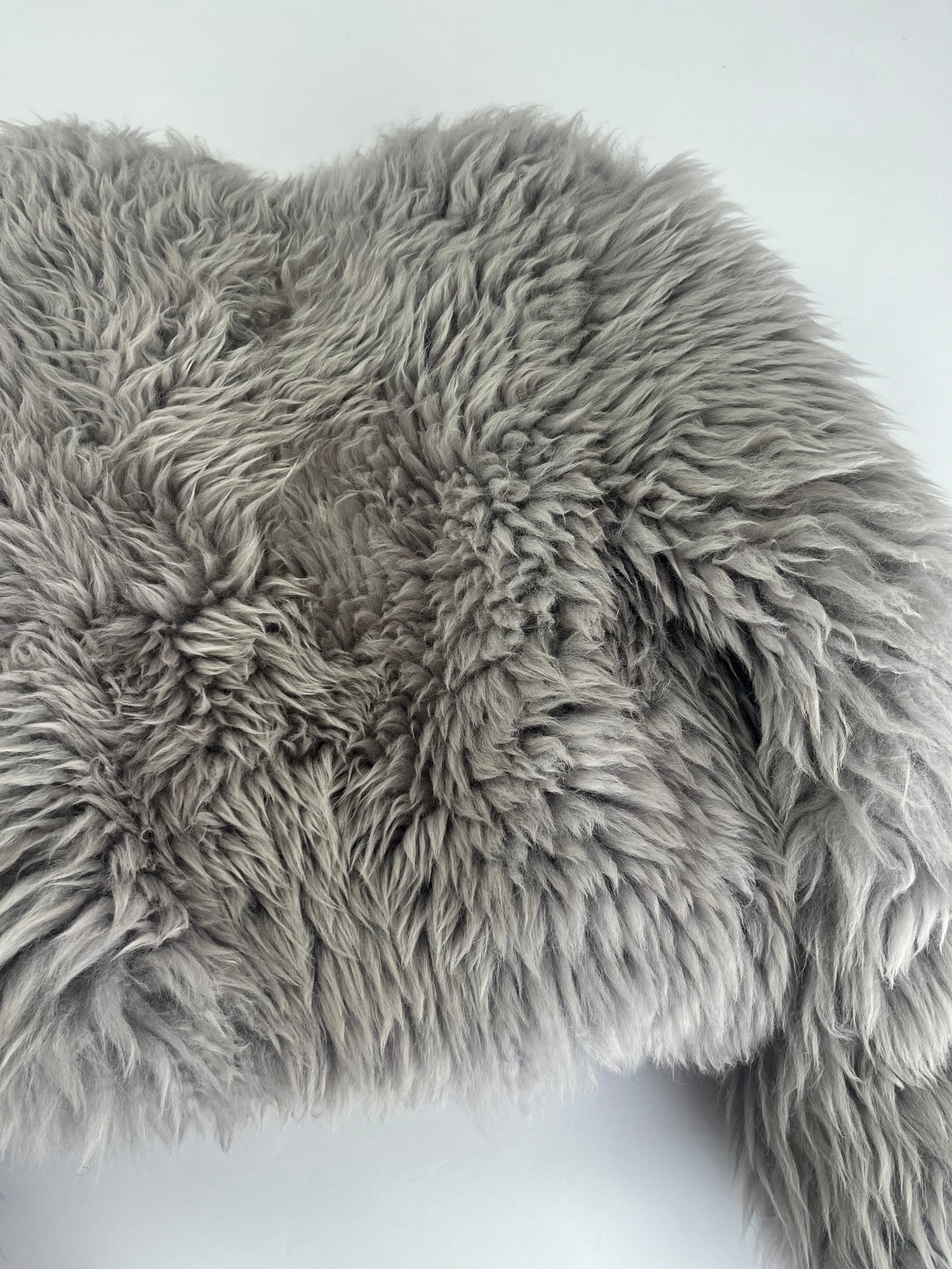 Louis Vuitton Sample Light Grey Fur Crop Jacket FW 2015 - S