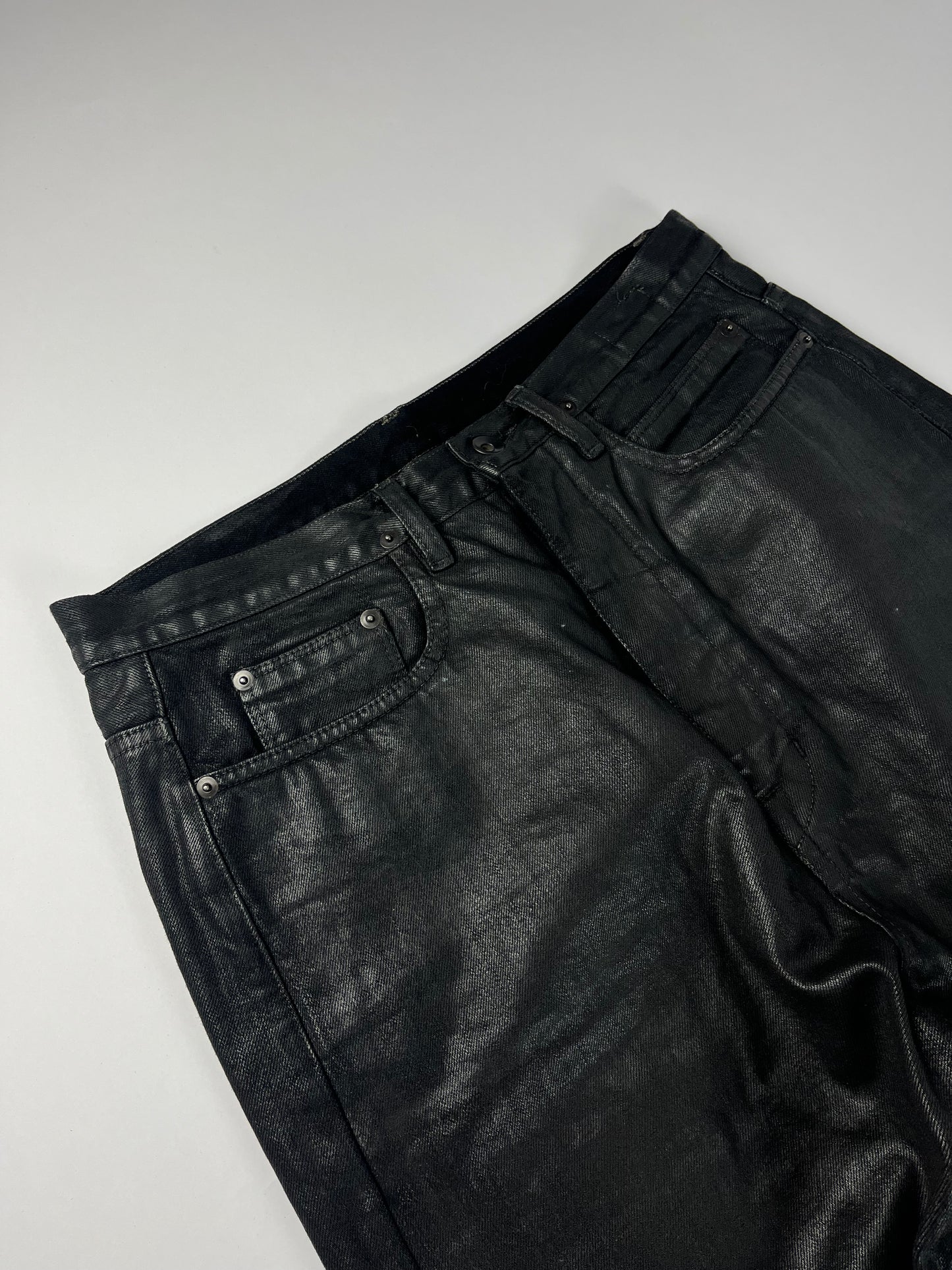 Rick Owens 3/4 Sphinx Cut Waxed Denim Pants - 31 US