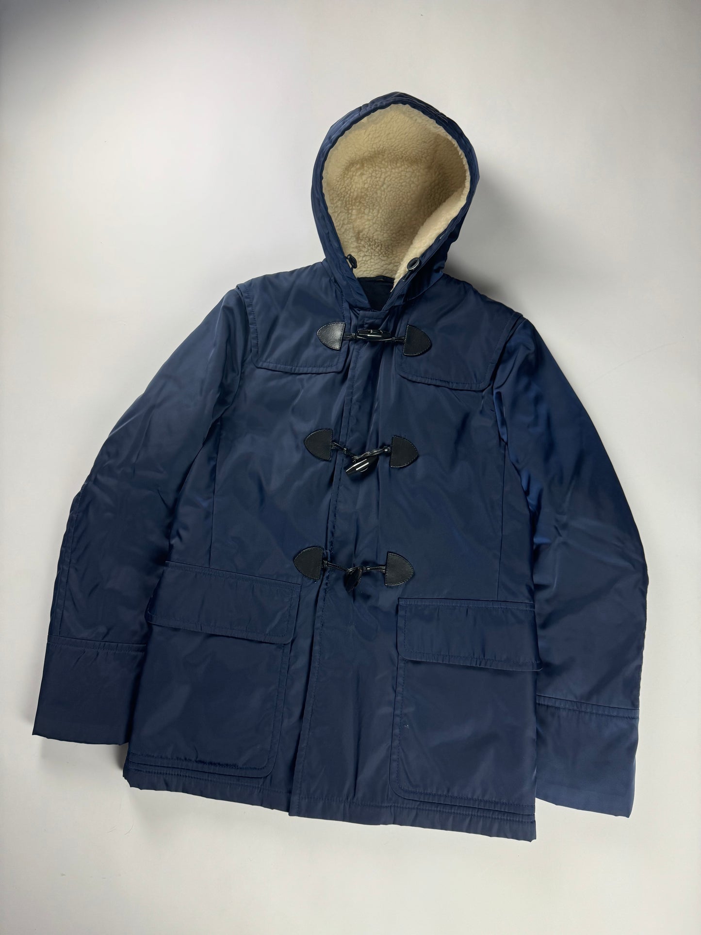 Prada Navy Arctic Hooded Long Parka Duffle Jacket - M