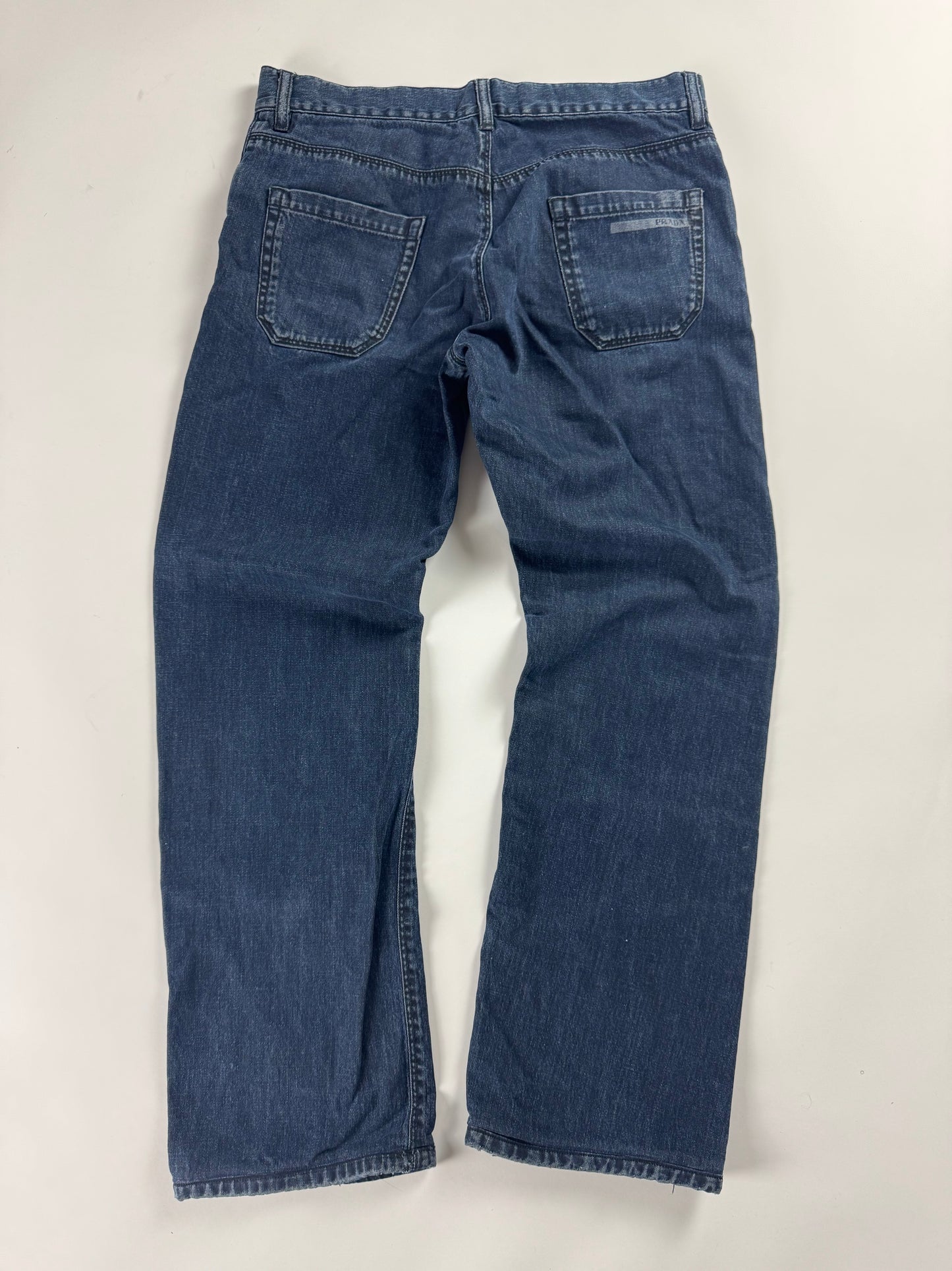 Prada Mainline Blue Straight Cotton Pants SS 2008 - 30 US