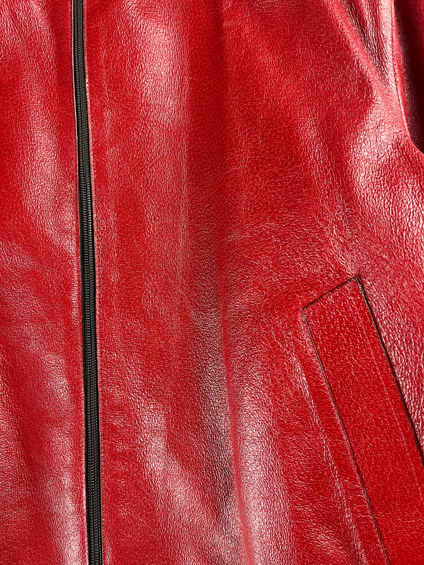 Prada Premium Red Leather Bomber Jacket FW 2000 - M