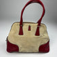 Prada Linen Red Leather Bag SS 1998 - OS