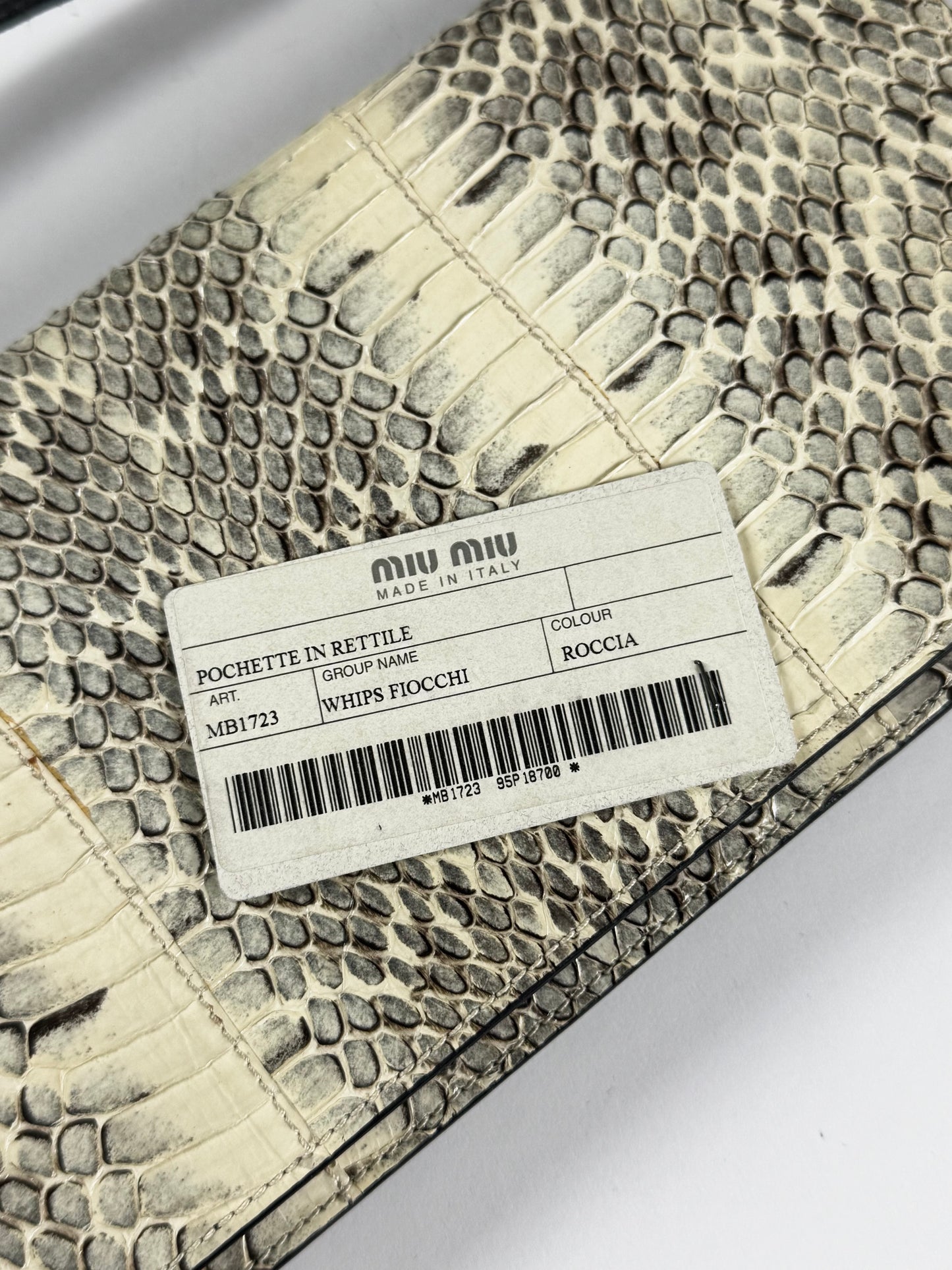 Miu Miu Grey Snakeskin Python Shoulder Bag SS 2000 - OS