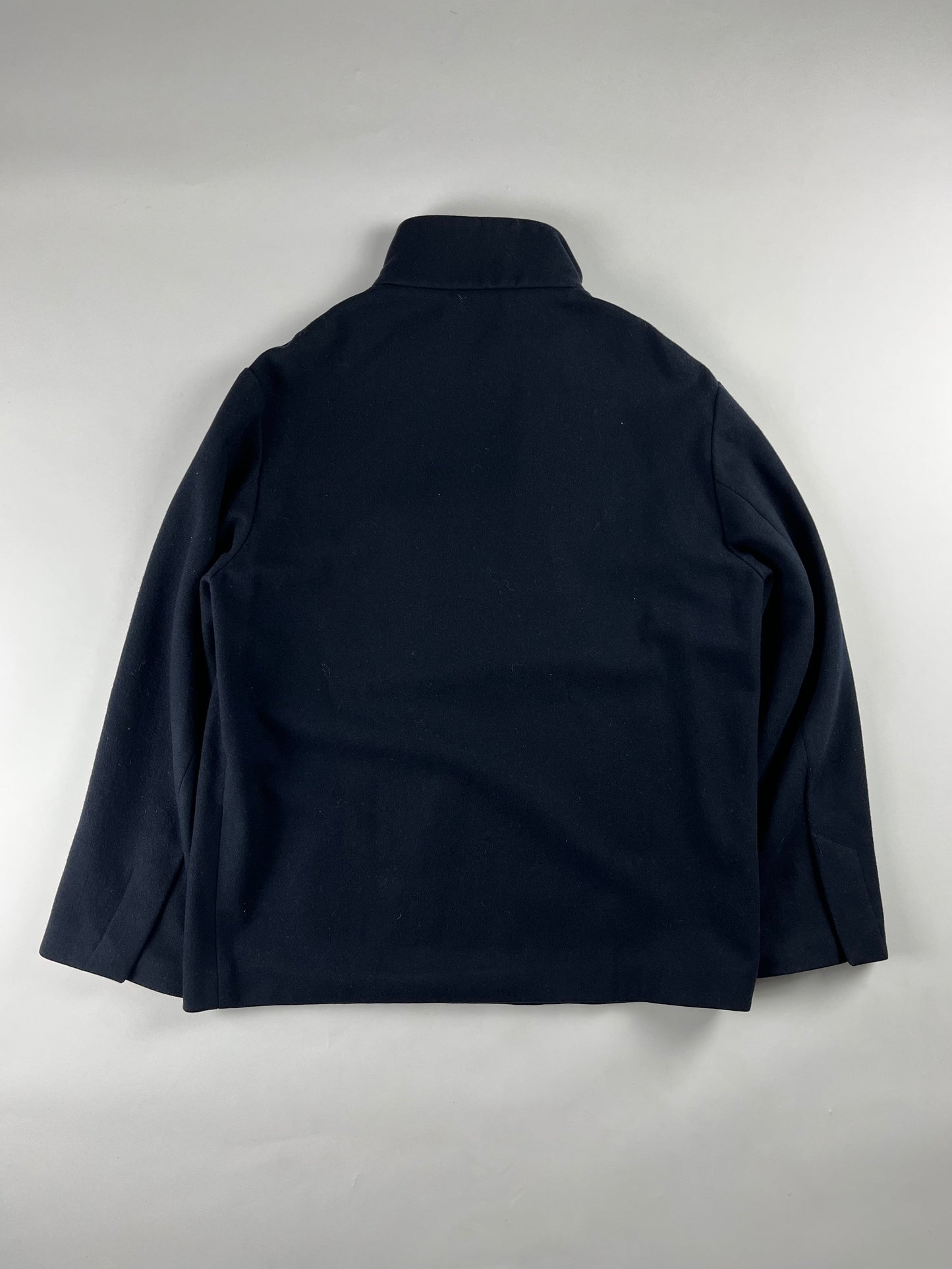 Prada Asymmetric Navy Half Zip Wool Jacket FW 1998 - S/M