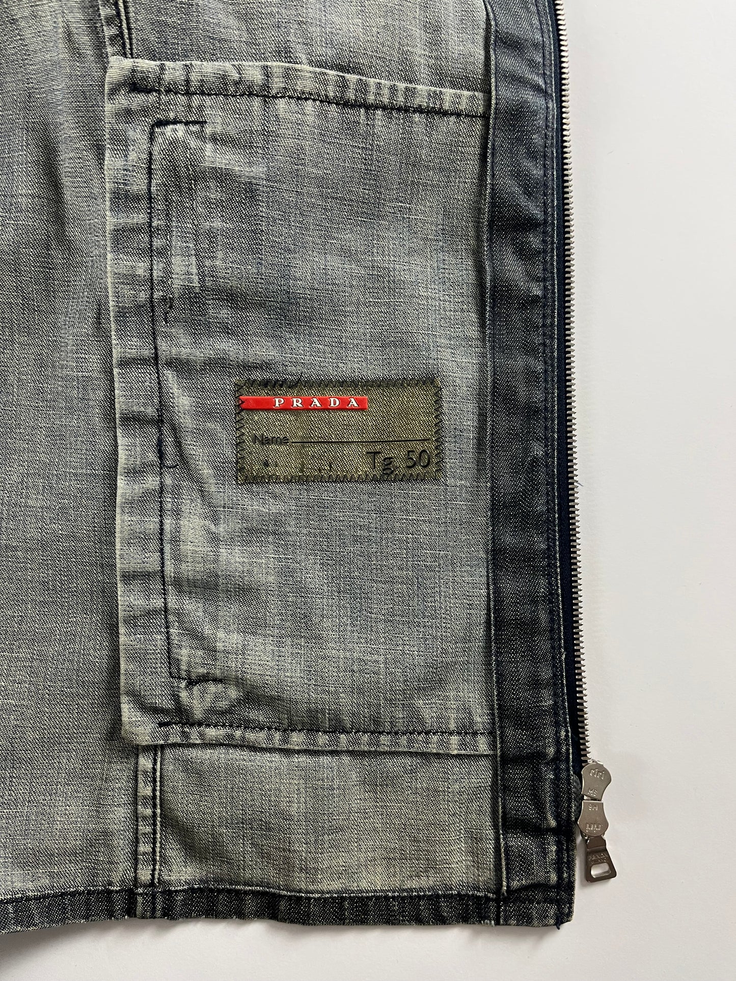 Prada Linea Rossa Denim Motor Jacket 2000s - M