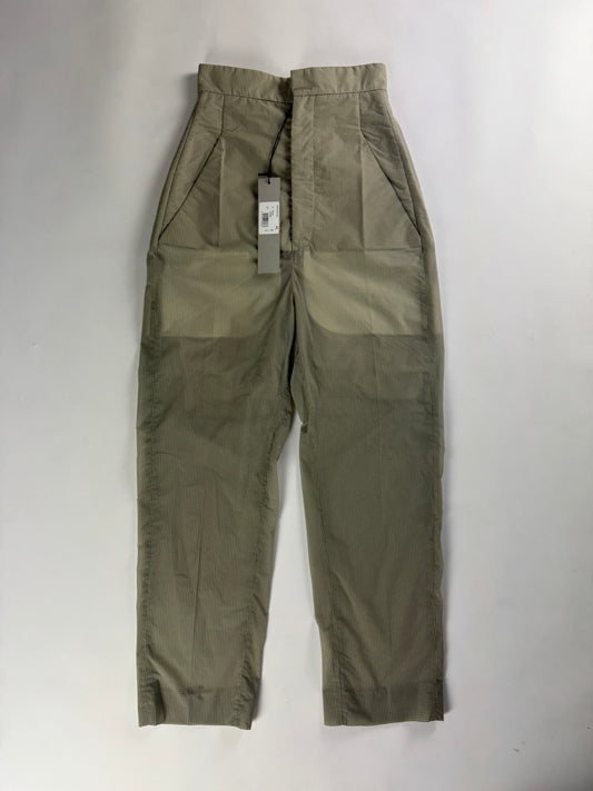 Rick Owens High Waisted Beige Micro Check Trousers - S